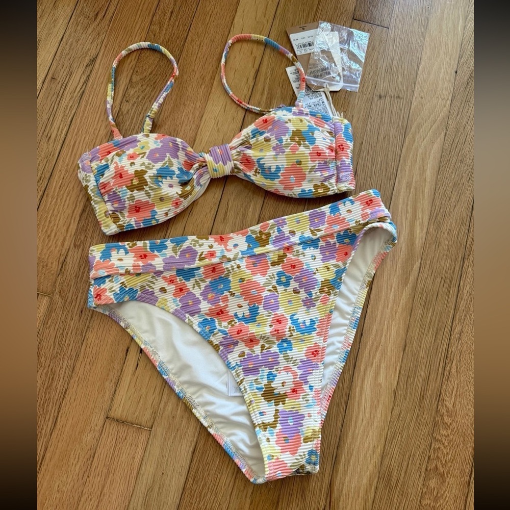 Billabong Pastel Floral Flower Dream Chaser Tanlines Bikini Set